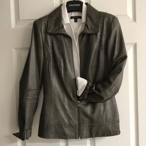 Danier Leather Jacket; Soft Leather; Lightly Distressed; Moto Style; Size XS